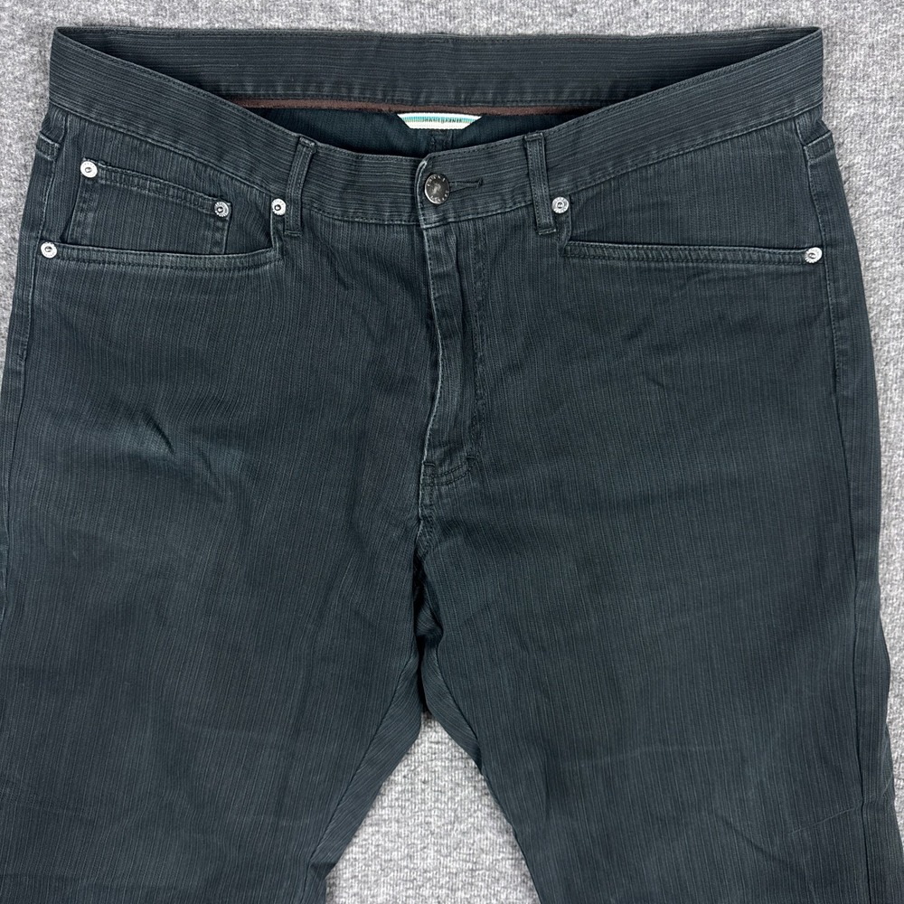 Jhane Barnes Mens Pants 36x35 Charcoal Gray Textured Ribbed Chino Stretch Casual